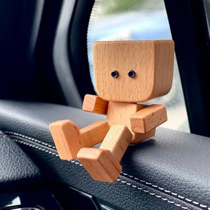Charming Little Wooden Figure That Sways with 12PCS Magnetic Expressions